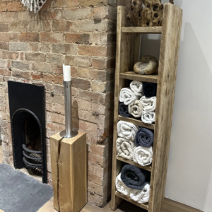 Rustic solid scaffold wooden bookcase