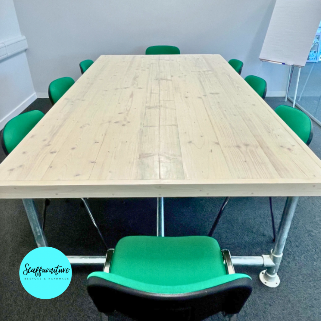 White Wax Oil 3m Scaffold Table 3m Scaffold Table Boardroom Meeting Table