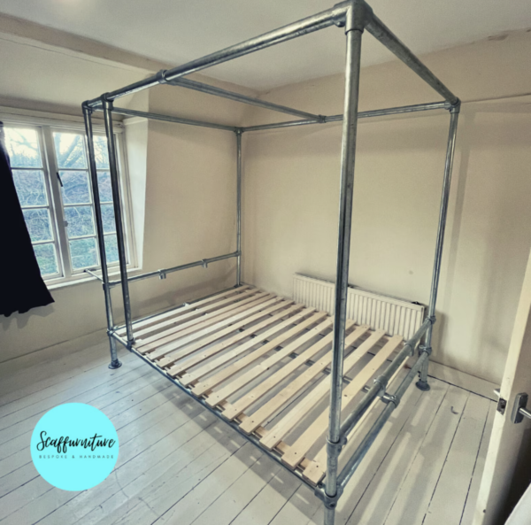 4 poster metal scaffold bed