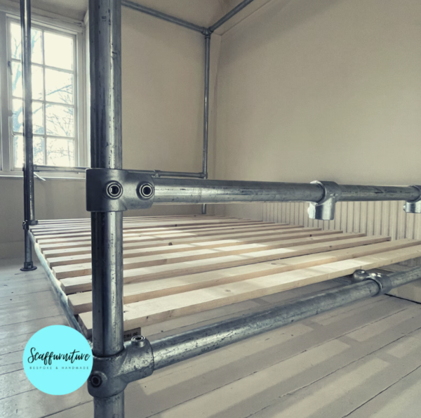 4 poster metal scaffold bed
